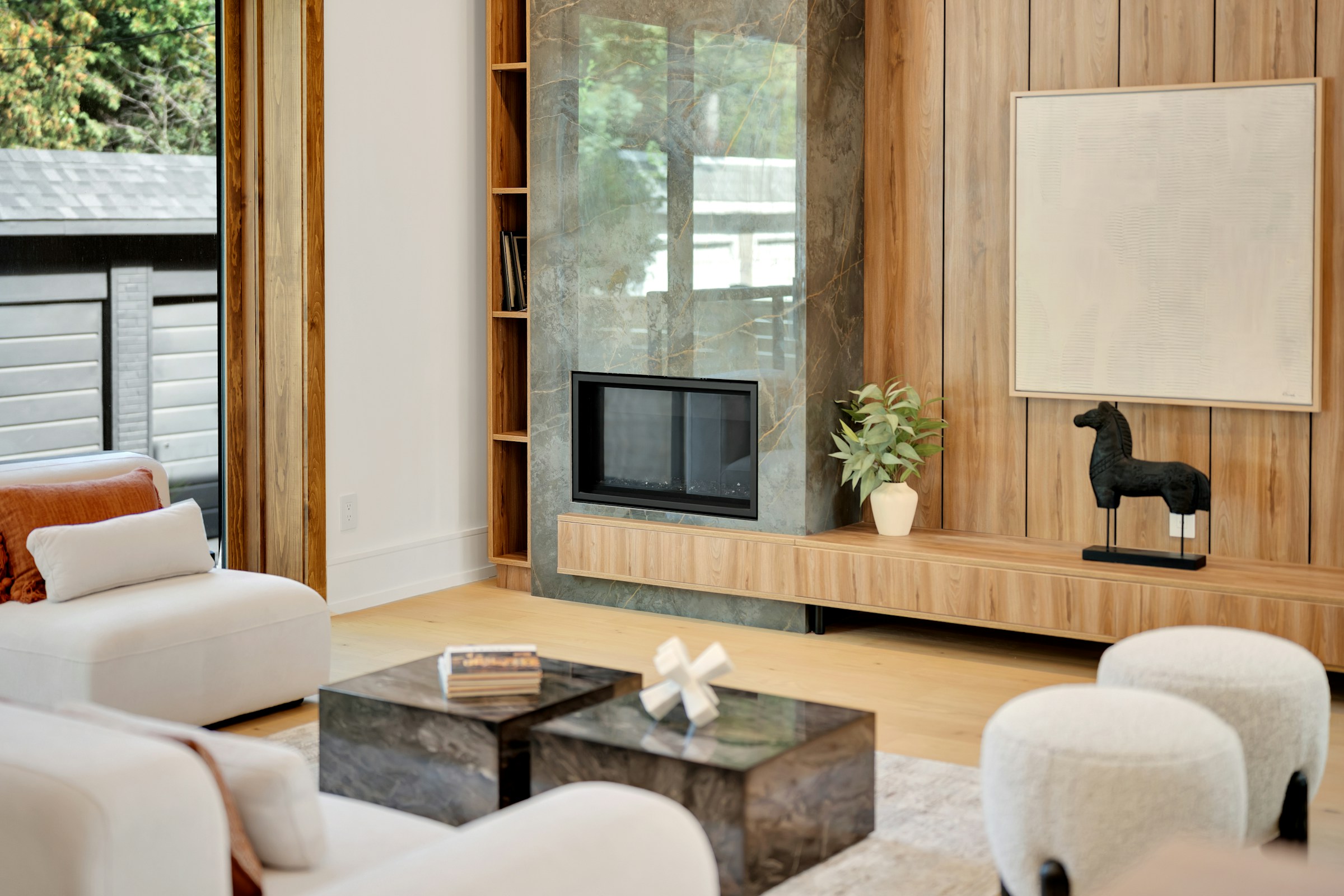 An architect-designed residence featuring natural timber, refined stone, and panoramic natural light